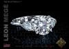 Three Stone Round Cut Ring By Leon Megé R6403 Three Stone Round Cut Ring By Leon Megé R6403